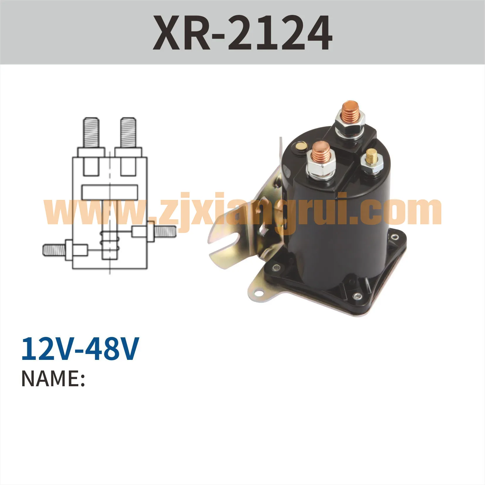 12 Volt 200 AMP 4 Terminal Continuous Duty Solenoid