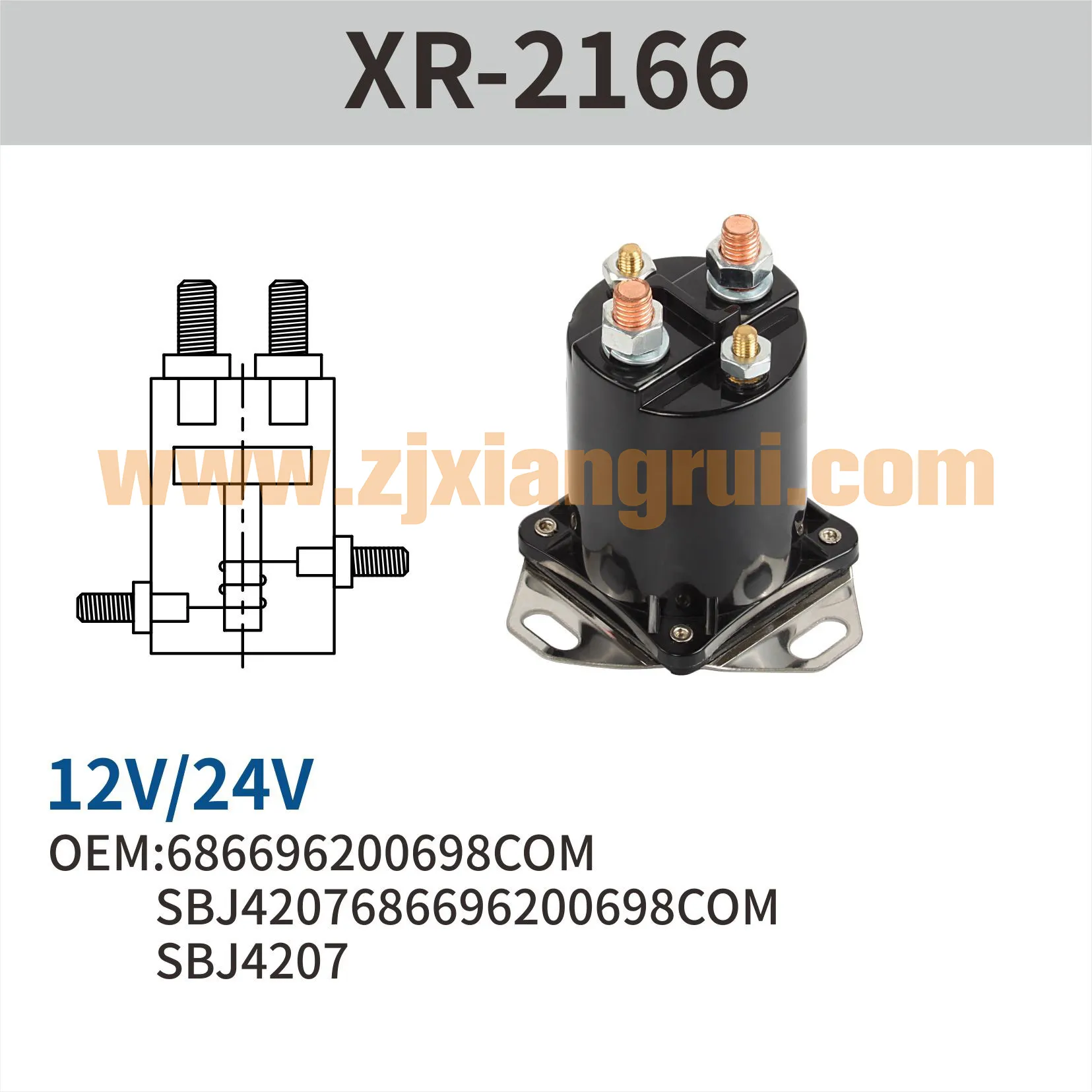 Starter Solenoid 4 Terminal for Continuous Duty
